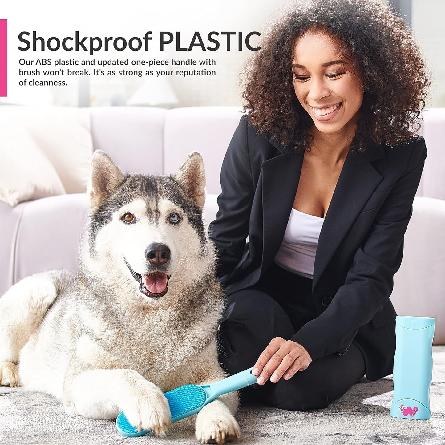 Pet Hair Remover for Couch Furniture Clothing Car Seat Carpet Pet Bed Fur Lint Brush Fur Remover Fur Lint Removal Dog Hair Remover Cat Hair Remover Double-Sided Brush Self-Cleaning Base (New Blue)