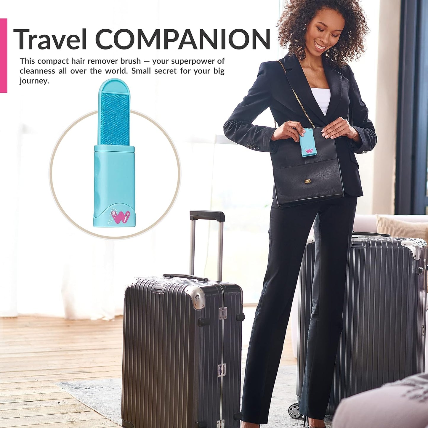 Pet Hair Remover for Couch Furniture Clothing Car Seat Carpet Pet Bed Fur Lint Brush Fur Remover Fur Lint Removal Dog Hair Remover Cat Hair Remover Double-Sided Brush Self-Cleaning Base (New Blue)