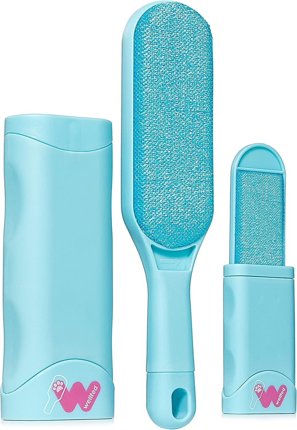 Pet Hair Remover for Couch Furniture Clothing Car Seat Carpet Pet Bed Fur Lint Brush Fur Remover Fur Lint Removal Dog Hair Remover Cat Hair Remover Double-Sided Brush Self-Cleaning Base (New Blue)