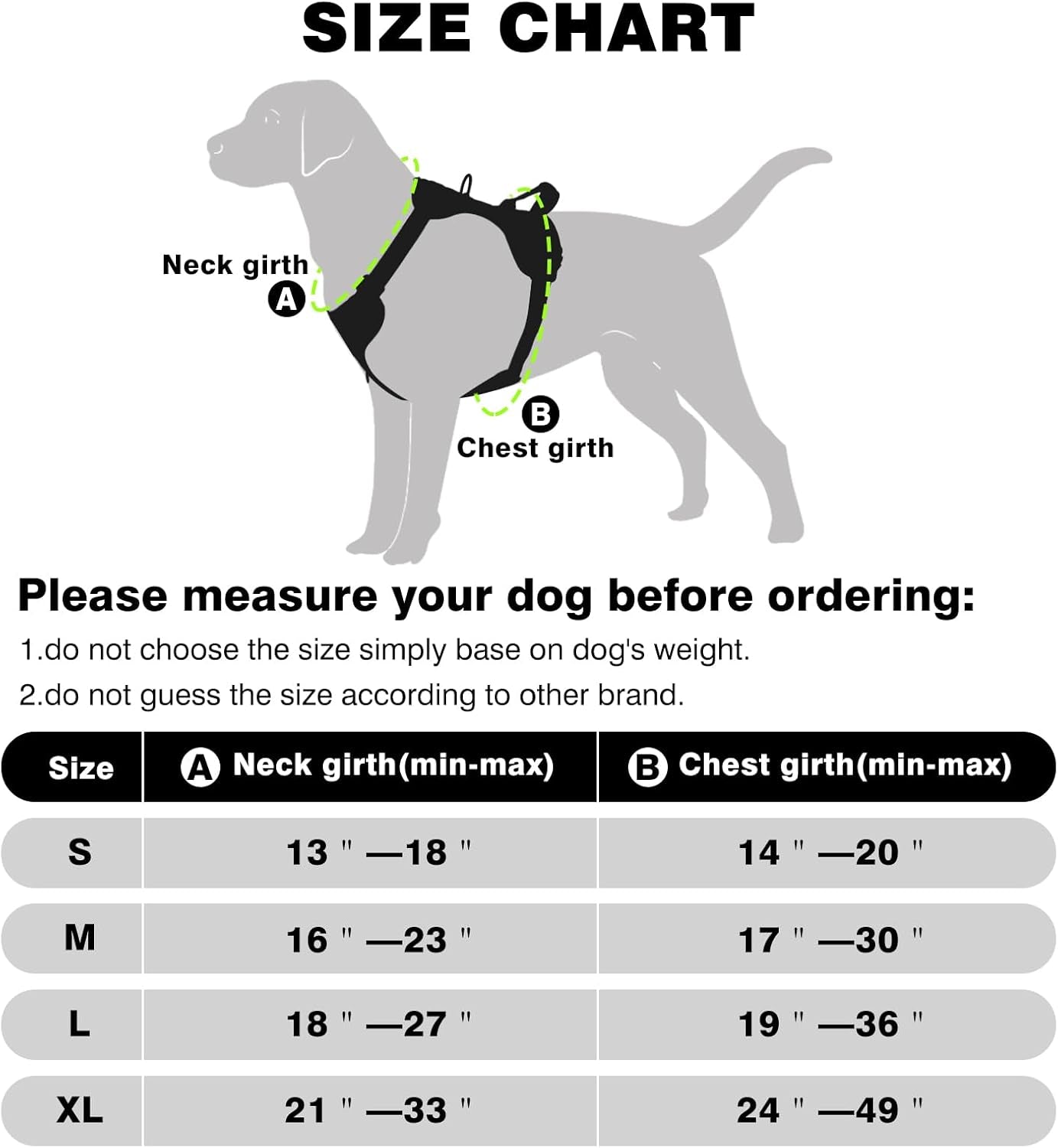 Dog Harness No Pull, Pet Harnesses with Dog Collar, Adjustable Reflective Oxford Outdoor Vest, Front/Back Leash Clips for Small, Medium, Large, Extra Large Dogs, Easy Control Handle for Walking