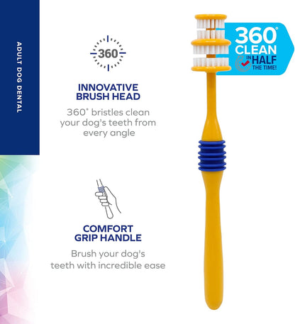 for Pets Fresh Spectrum 360 Degree Dog Toothbrush for Large Dogs | Dog Toothbrush Bristles Help Break down Plaque and Tartars for Adult Dogs, Molars, Incisors, and All Teeth, White