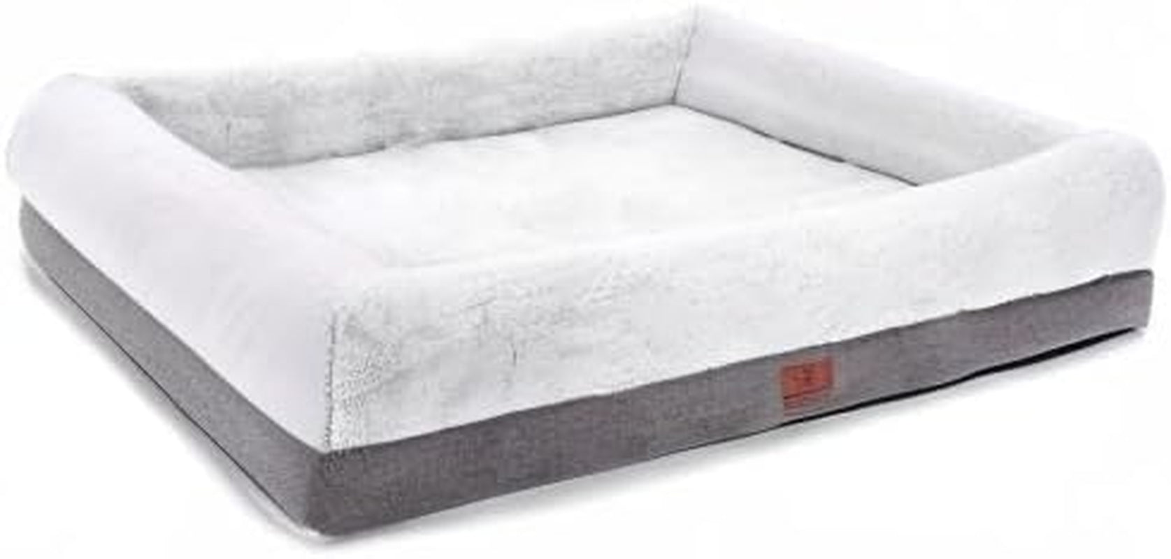 Orthopedic Dog Bed for Extra Large Dogs, Bolster Sides Dog Sofa Bed with Removable Washable Cover & Non-Skid Bottom, Soft Pet Bed with Egg Foam Dog Couch for Sleeping, 46 X 30 Inch, Gray