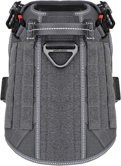 Tactical Dog Harness,Medium Size, 2X Metal Buckle,Working Dog MOLLE Vest with Handle,No Pulling Front Leash Clip,Hook and Loop Panel